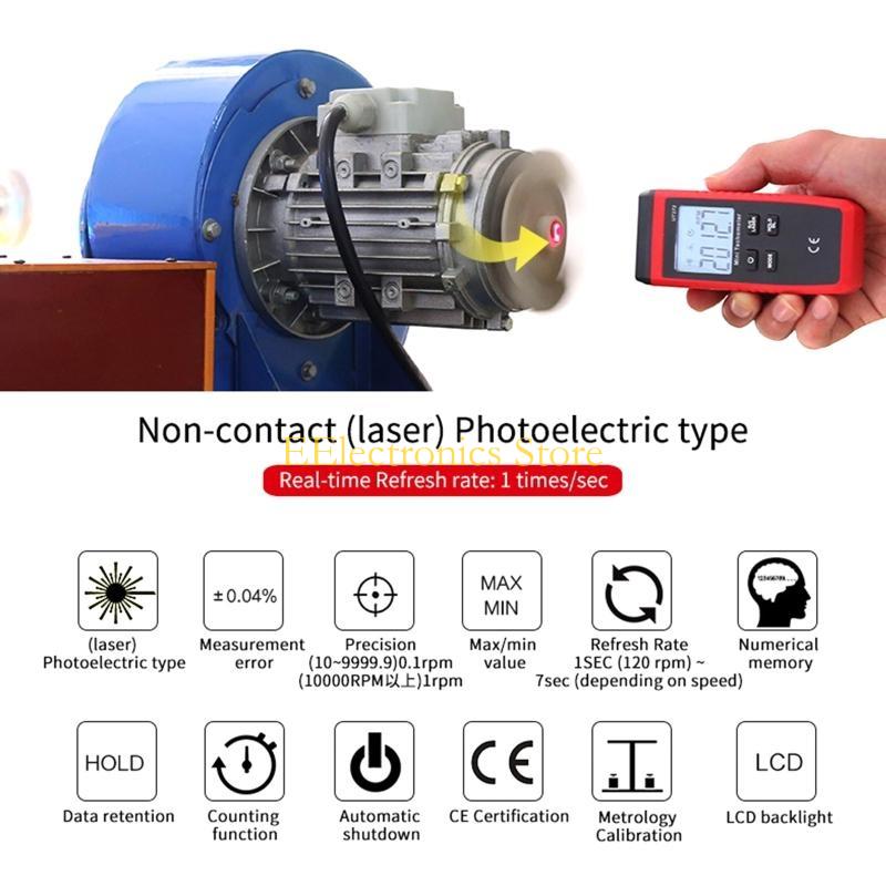 Tachometer Digital Laser Rpm - B03C Digital Laser-Photo Tachometer Non-contact Rpm
