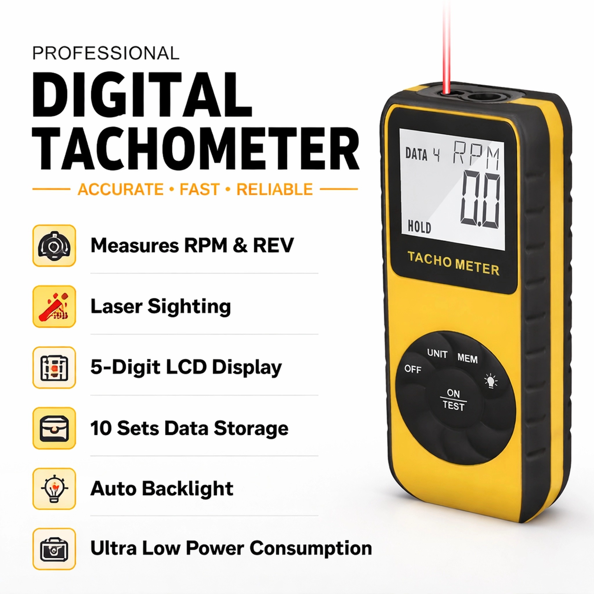 Tachometer Digital Laser Rpm - Non-Contact Laser Tachometer RPM Meter Up