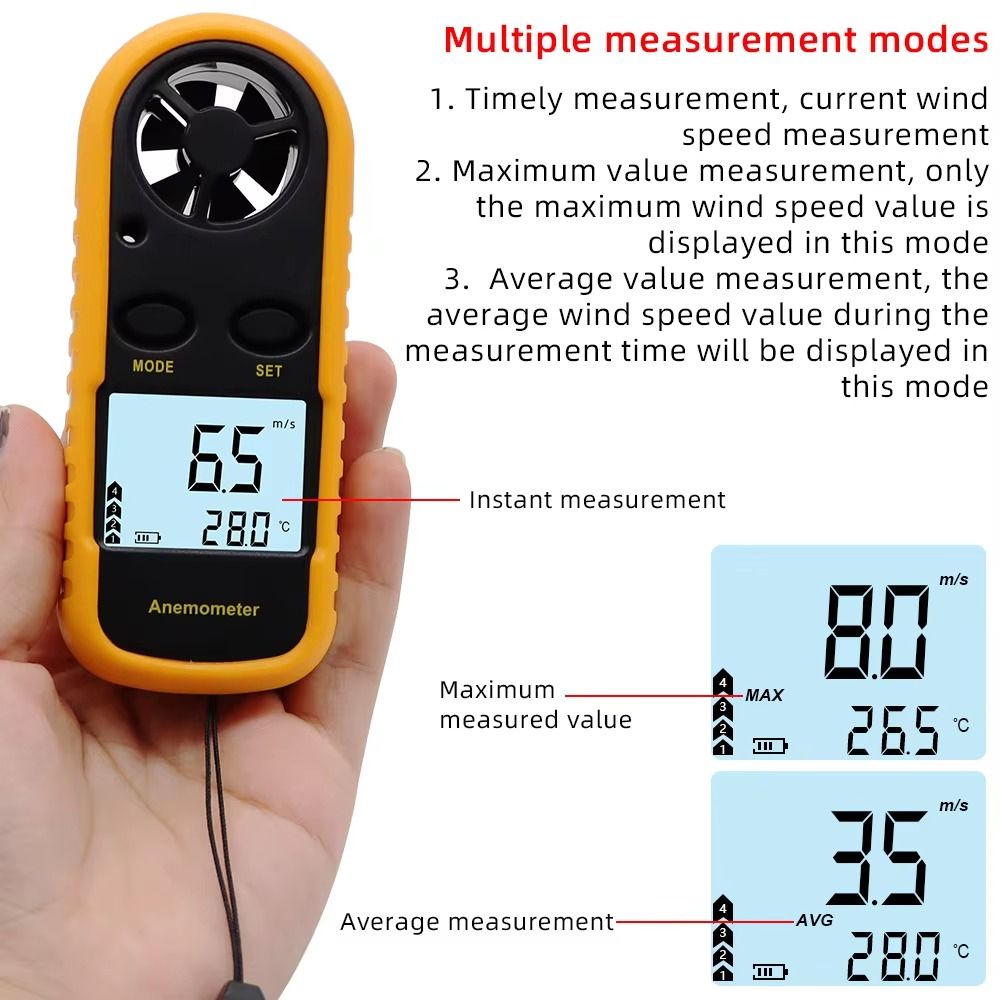 Mini Digital Anemometer Hand-h - Anemometer Digital Wind Speed recension och pris