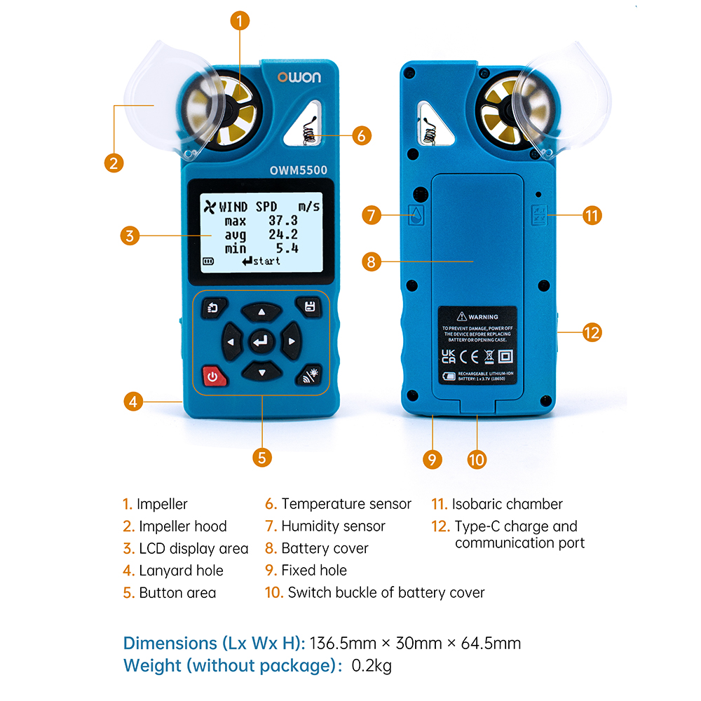 OWON OWM5500 Smart Anemometer  - Anemometer Digital Wind Speed recension och pris