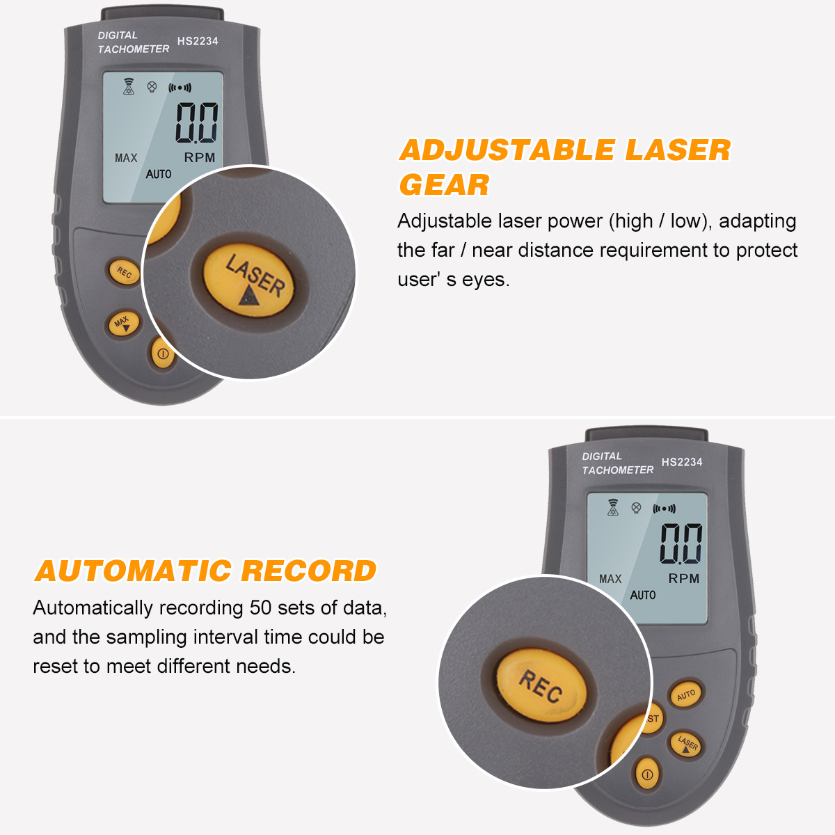 Non‑Contact Digital Laser Phot - Tachometer Digital Laser Rpm recension och pris