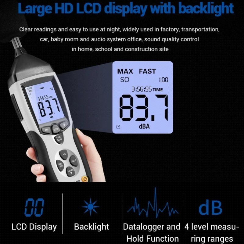 DT-8852 Range 30-130 DB Digita - Sound Level Meter Db 30-130 recension och pris