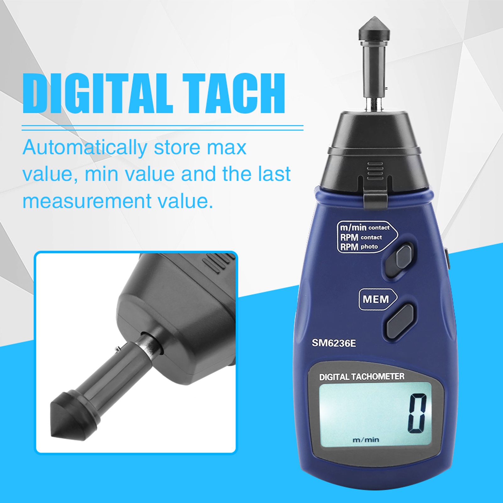 Digital Tachometer Laser Conta - Tachometer Digital Laser Rpm recension och pris