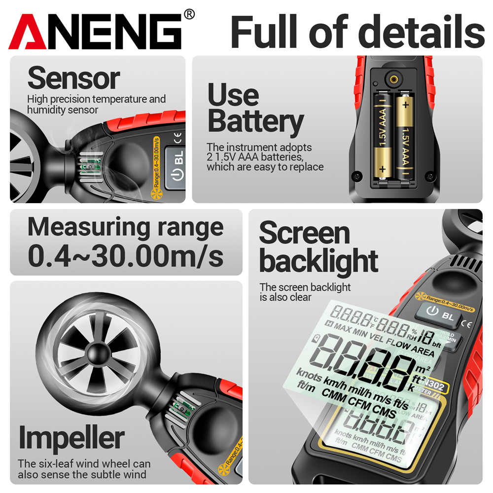 Digital Handheld Anemometer Te - Anemometer Digital Wind Speed recension och pris