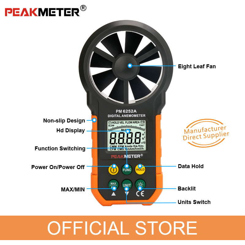 PEAKMETER PM6252A Handheld Ane - Anemometer Digital Wind Speed recension och pris