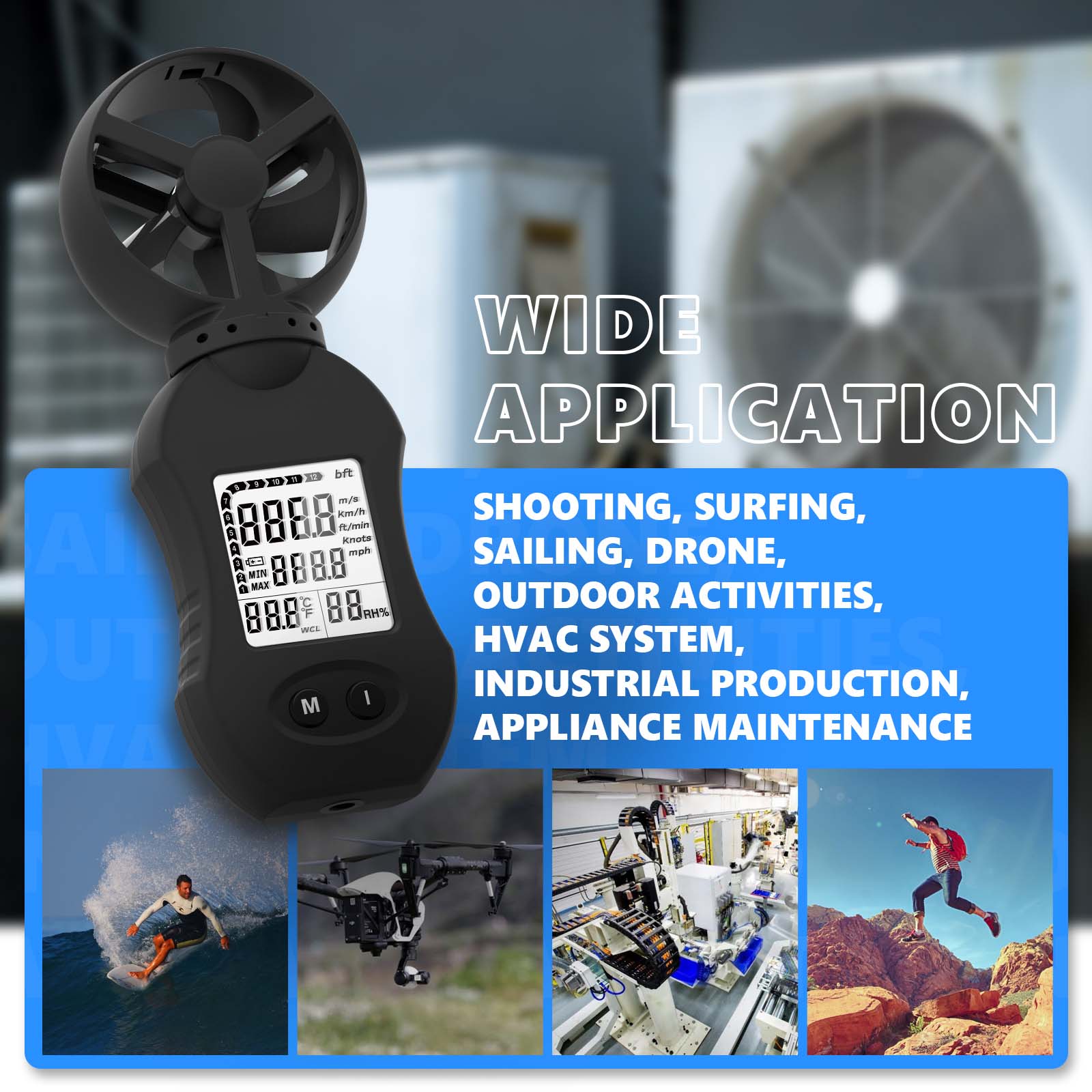 Holdpeak HP-877 Handheld Digit - Anemometer Digital Wind Speed recension och pris