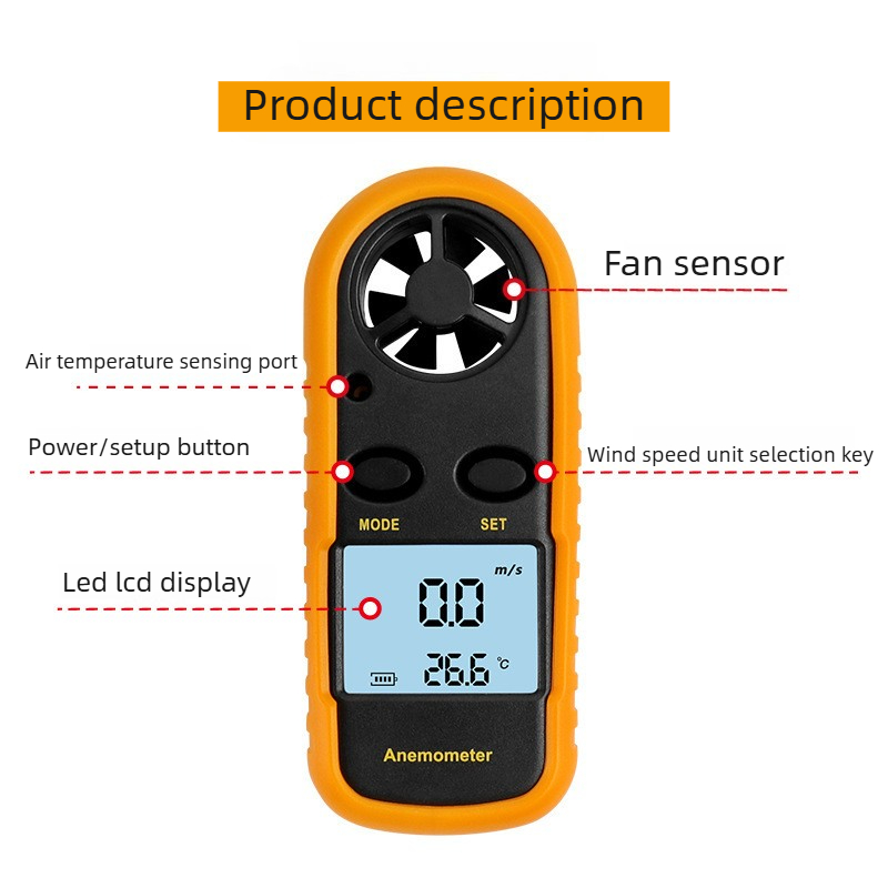 Hot Selling For Pocket Smart A - Anemometer Digital Wind Speed recension och pris
