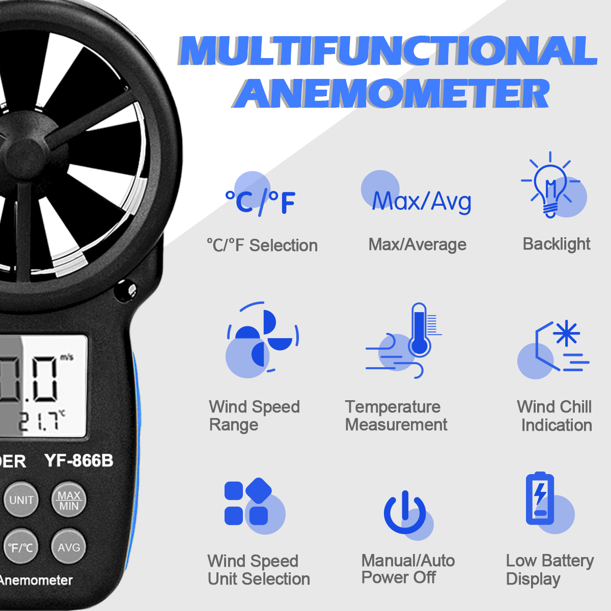 886B Digital Anemometer, Compa - Anemometer Digital Wind Speed recension och pris