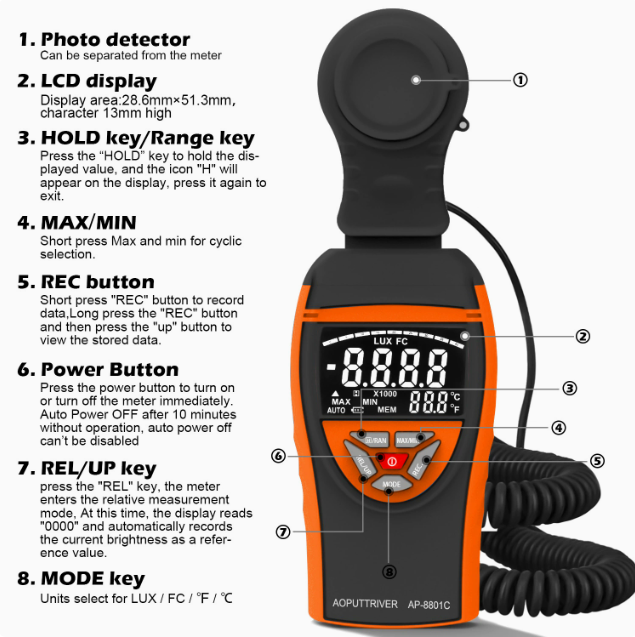 8801C Lux Meter Digital Light  - Lux Meter Digital Light recension och pris