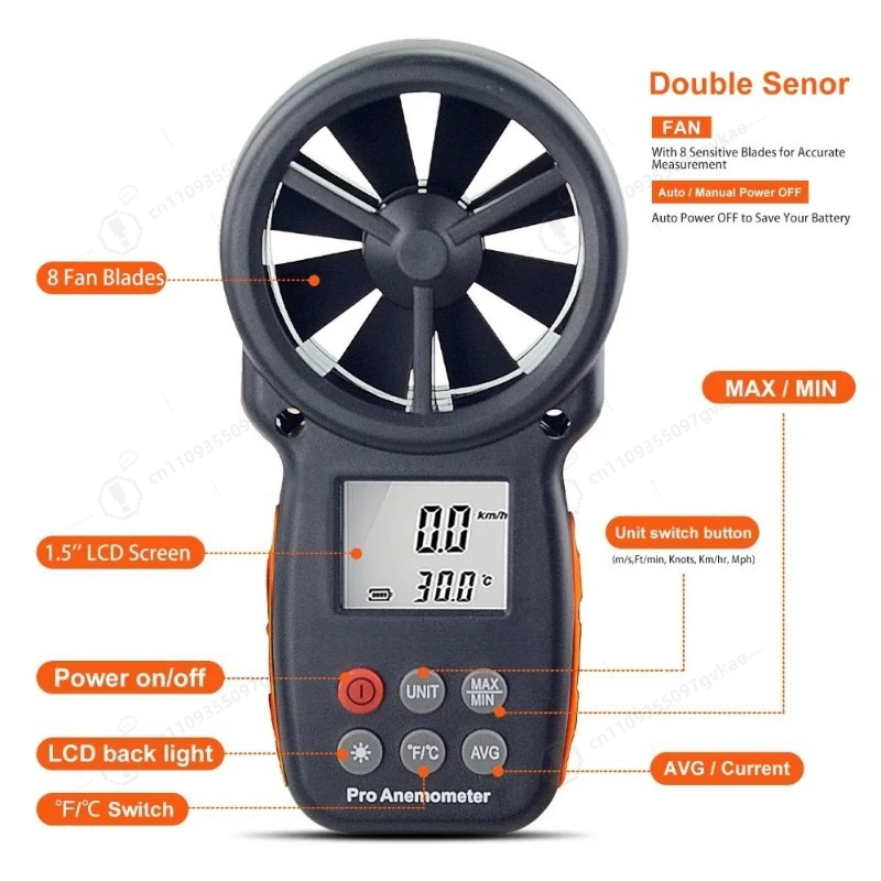 BT-100 Digital Anemometer Hand - Anemometer Digital Wind Speed recension och pris
