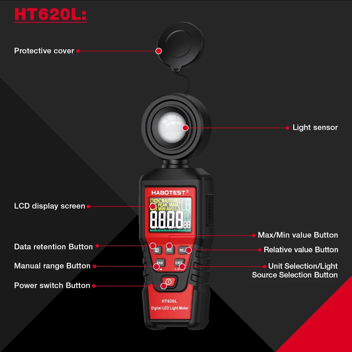 HABOTEST HT620 Light Meter Dig - Lux Meter Digital Light recension och pris